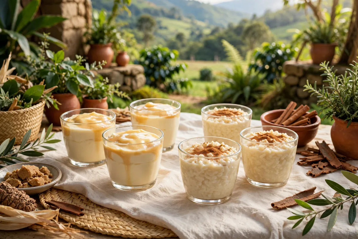 Traditional desserts in small cups