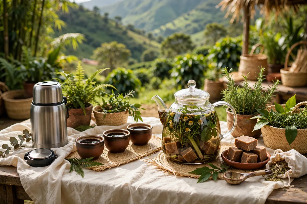A coffee and aromática station
